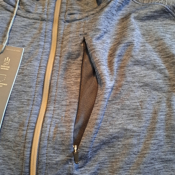 VRST Men's Accelerate warm up 1/2 zip  Dark Ardosia Slate Heather top, New - Picture 4 of 7